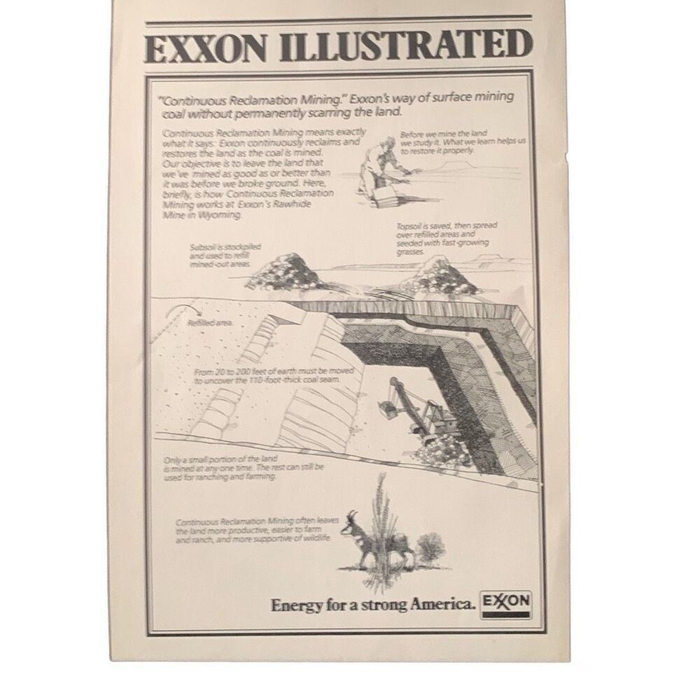 Vintage 1978 Exxon Illustrated Strong America Ad Advertisment